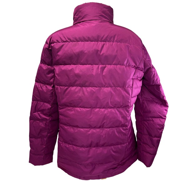 Lands End Down Puffer Jacket Womens XL Tall Magenta Pink Full Zip Pockets - Picture 5 of 15